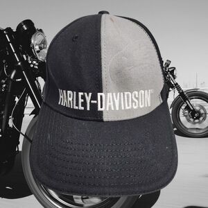 Harley Davidson Junior Hat Ballcap Bio-Domes Black Gray One Size Fits All A-Flex